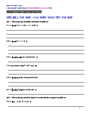 Luyện tập Đại số 10 học kì 1